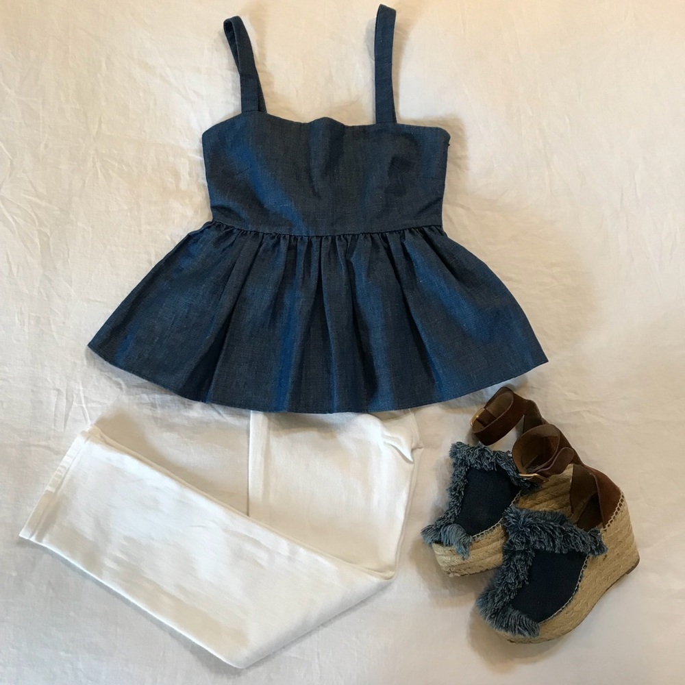 Co Denim Swing Top